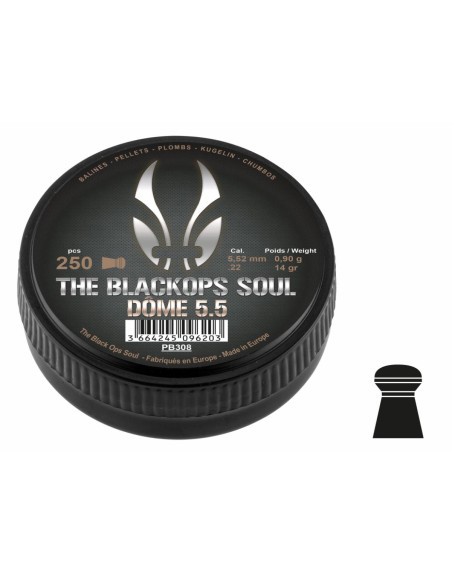 Plombs Soul Dome Black Ops 5,5 mm boite de 250 pces